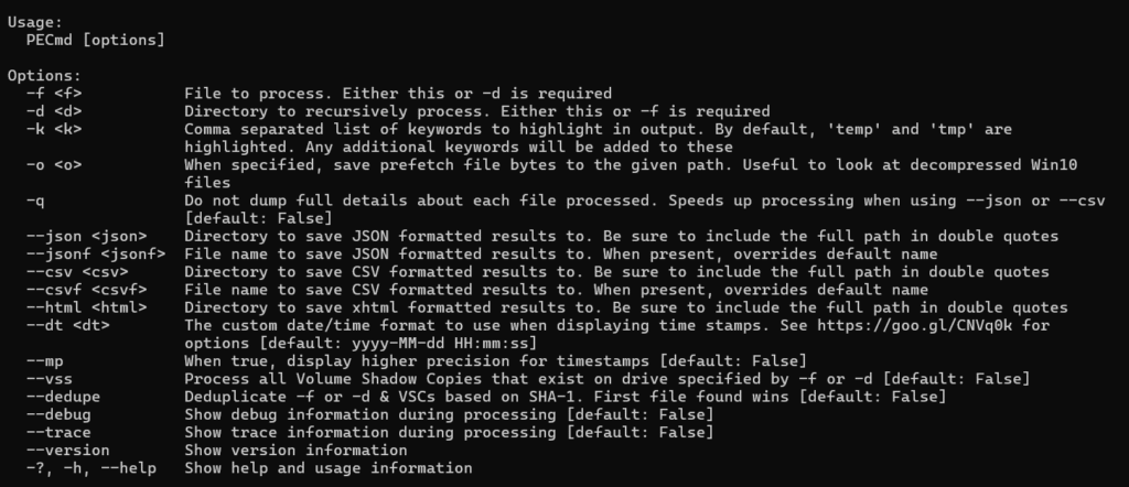 PECmd output screenshot