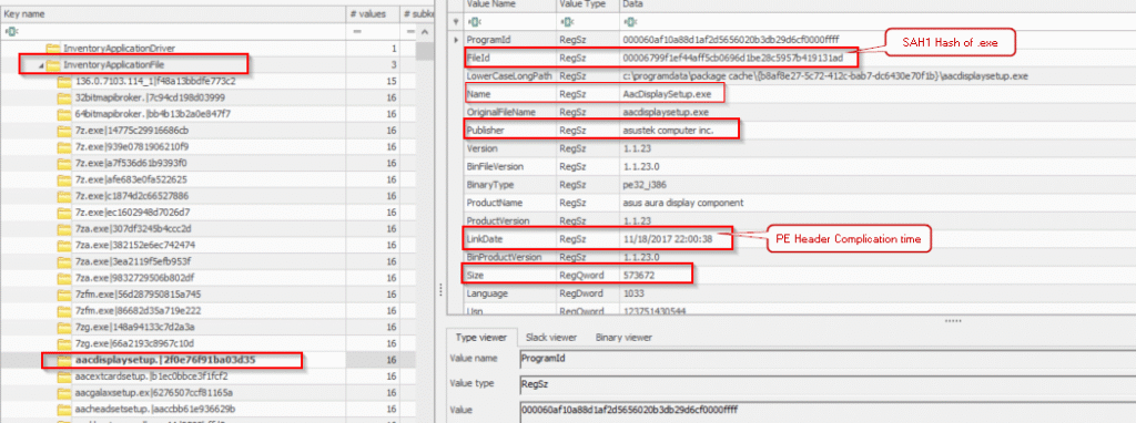 Registry Explorer Amcache view